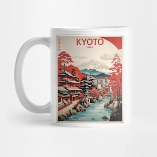 Kyoto Japan Travel Vintage Tourism Poster Mug